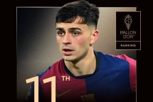 无缘前十引争议,佩德里金球得分124分,落后第十47分 无缘前十引争议,佩德里金球得分124分,落后第十47分